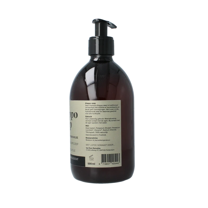Van Toen Aleppo zeep 20% vloeibaar bio 500.00 Milliliter
