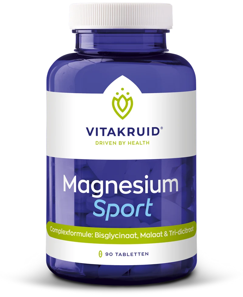 Vitakruid Magnesium sport bisglycinaat malaat tri-dicitraat 90.00 Tabletten