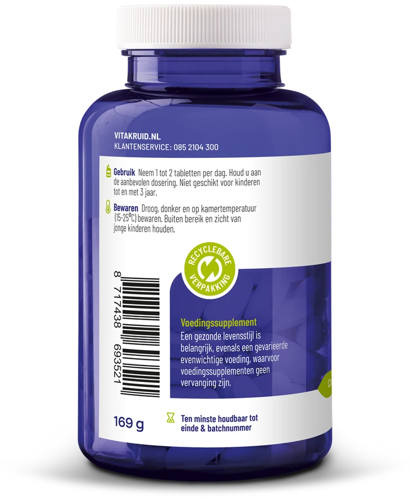 Vitakruid Magnesium sport bisglycinaat malaat tri-dicitraat 90.00 Tabletten