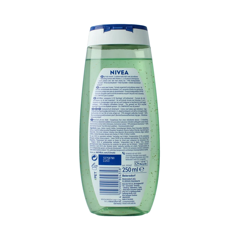 Nivea Douche lemongrass & oil 250.00 Milliliter