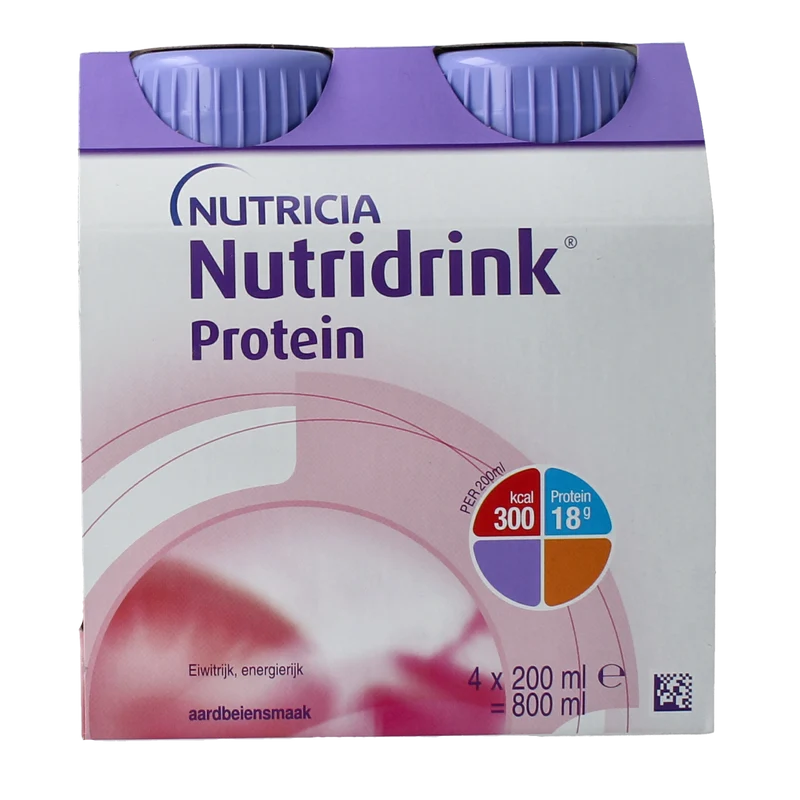 Nutridrink Protein aardbei 200ml 4.00 Stuks