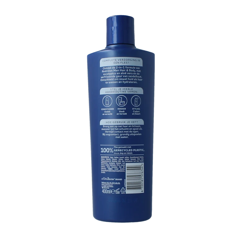 Andrelon Shampoo men hair & body 400.00 Milliliter