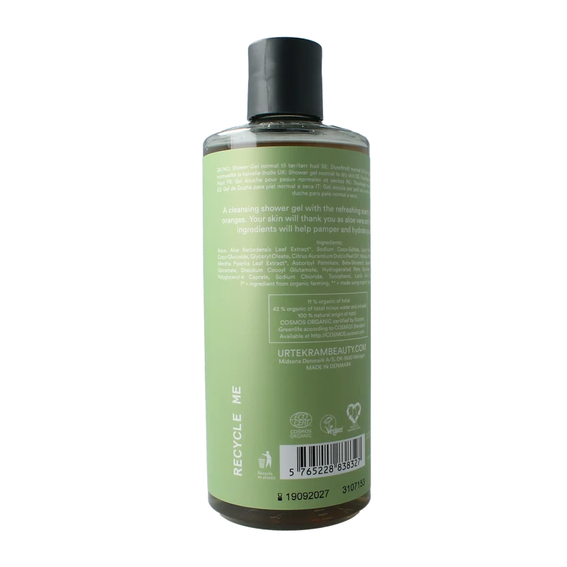 Urtekram Douchegel aloe vera 500.00 Milliliter
