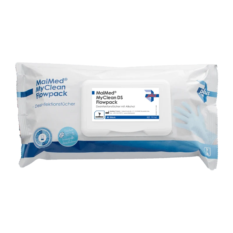 MaiMed MyClean DS Flowpack Desinfektionstücher begrenzt viruzid PLUS 80 Stück