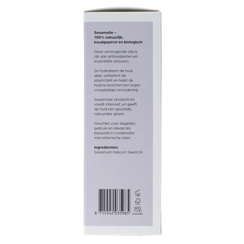 Volatile Sesam koudgeperst basisolie bio glazen fles 100.00 Milliliter