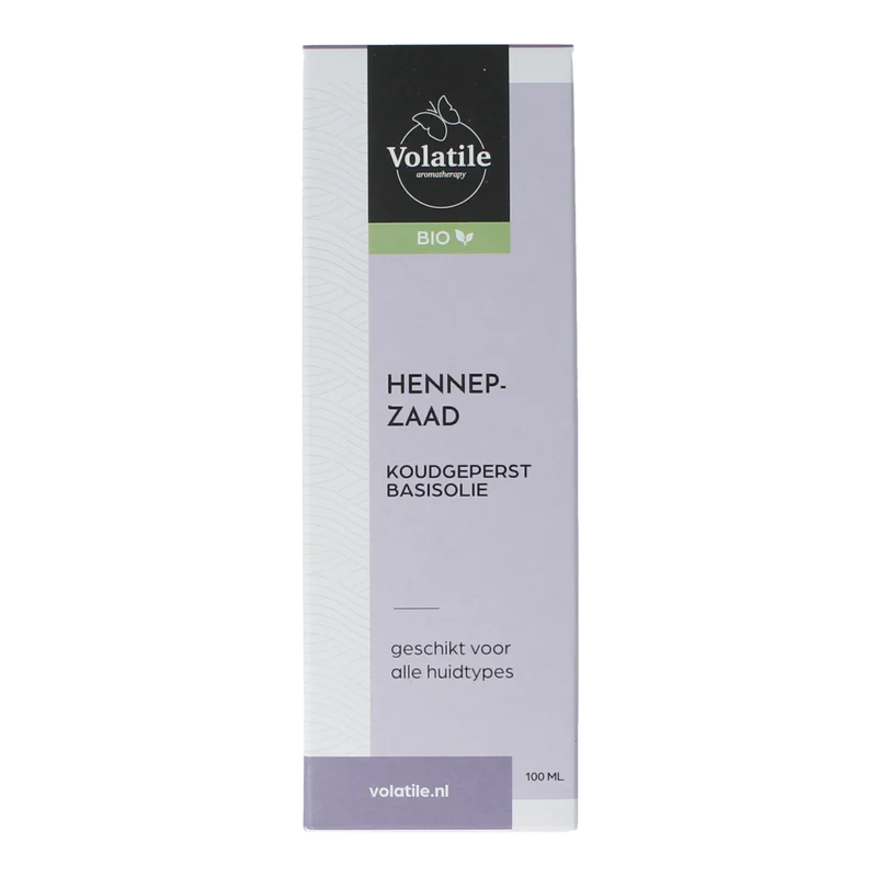 Volatile Hennepzaad koudgeperst basisolie bio glazen fles 100.00 Milliliter