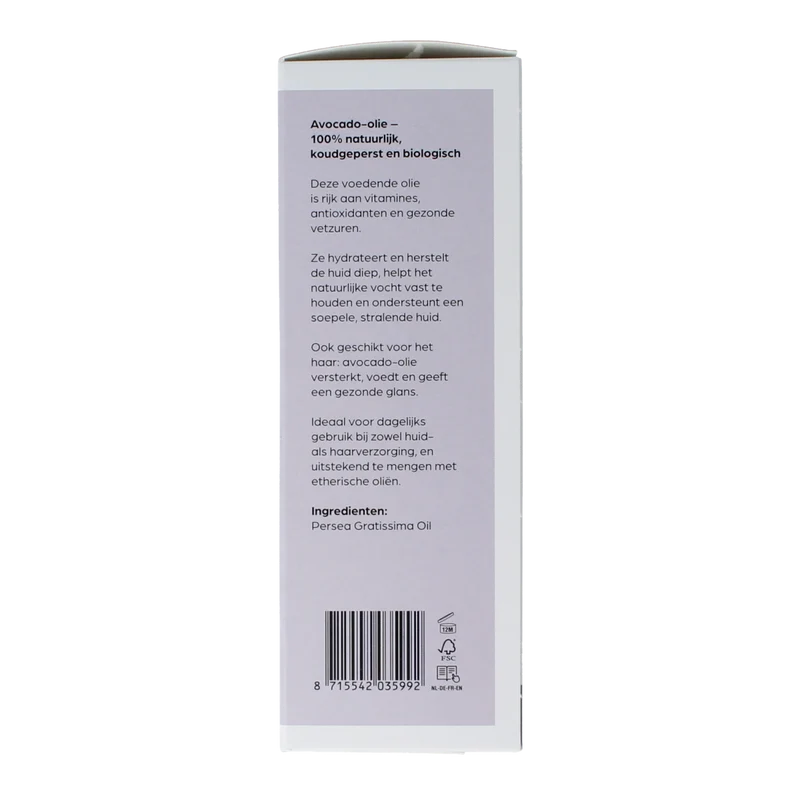 Volatile Avocado koudgeperst basisolie bio glazen fles 100.00 Milliliter