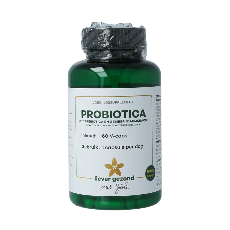Liever Gezond Probiotica met prebiotica gember 60.00 Vegetarische capsules