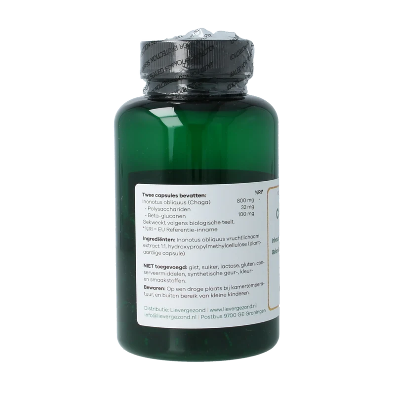 Liever Gezond Chaga 400mg vegan bio 60.00 Vegetarische capsules