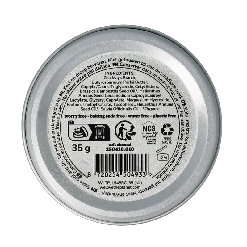 We Love The Planet Deodorant balm soft almond sensitive vegan 35.00 Gram