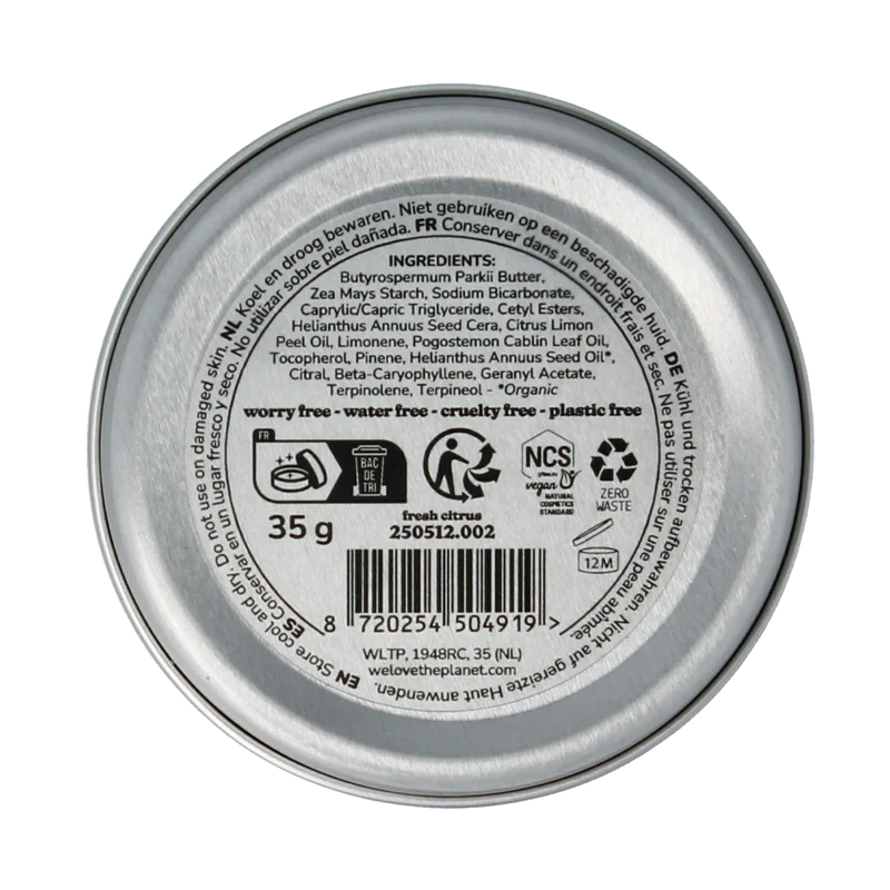 We Love The Planet Deodorant balm fresh citrus vegan 35.00 Gram