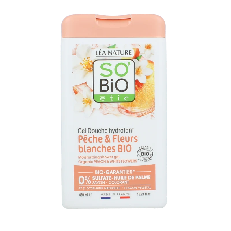 So Bio Etic Showergel peach & white flowers bio 450.00 Milliliter