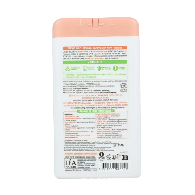 So Bio Etic Showergel peach & white flowers bio 450.00 Milliliter