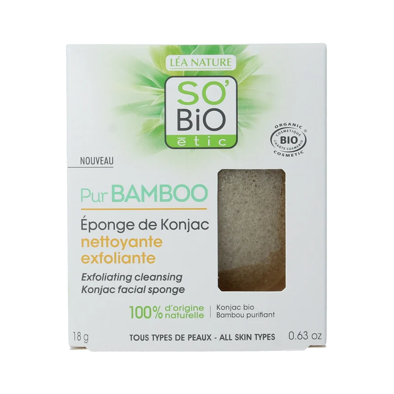 So Bio Etic Bamboo konjac sponge 1.00 Stuks