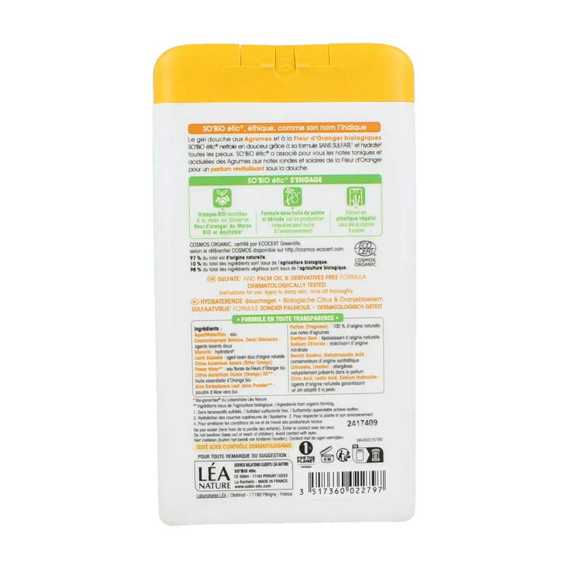 So Bio Etic Showergel citroen orange blossom 450.00 Milliliter