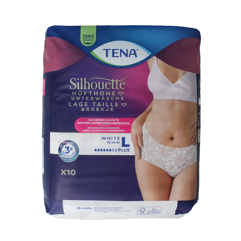 Tena Silhouette plus low waist wit L 10.00 Stuks