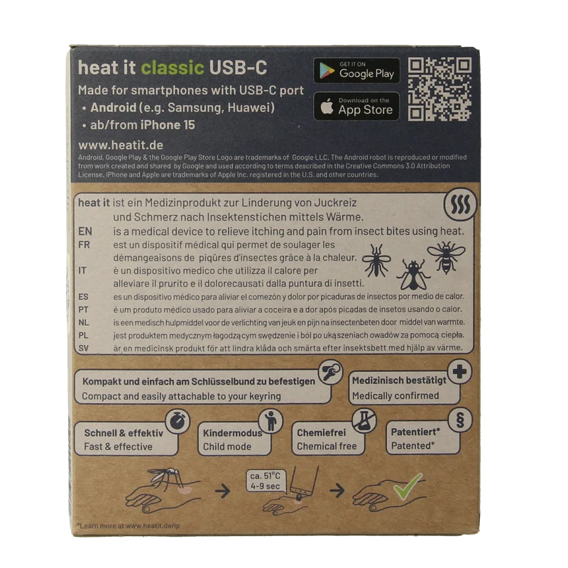 Heat-it Insect bite healer classic USB-C 1.00 Stuks