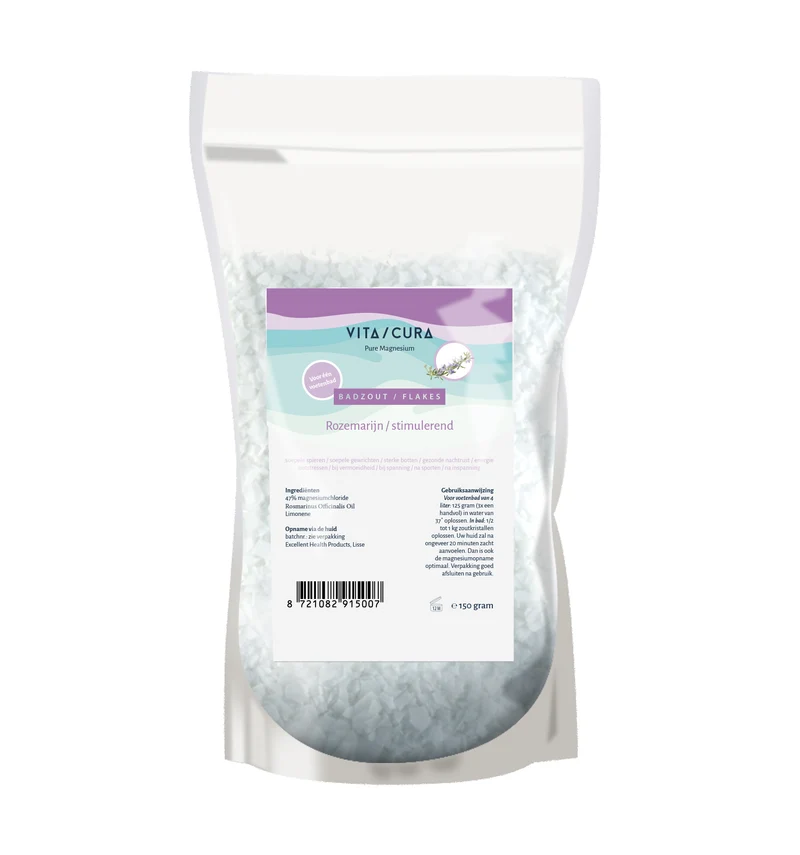 Vitacura Magnesium zout flakes rozemarijn 150.00 Gram