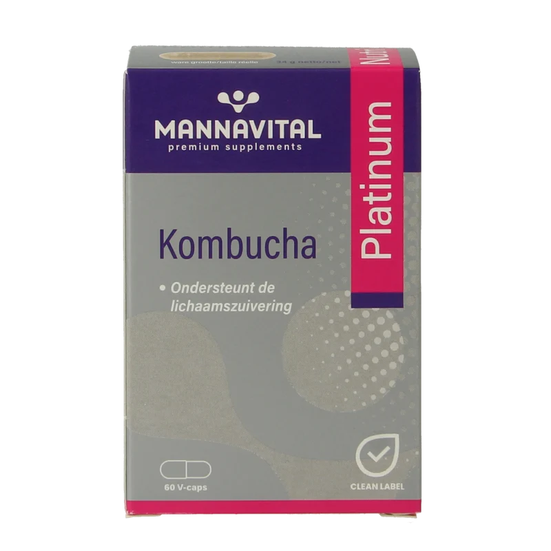 Mannavital Kombucha platinum 60.00 Vegetarische capsules