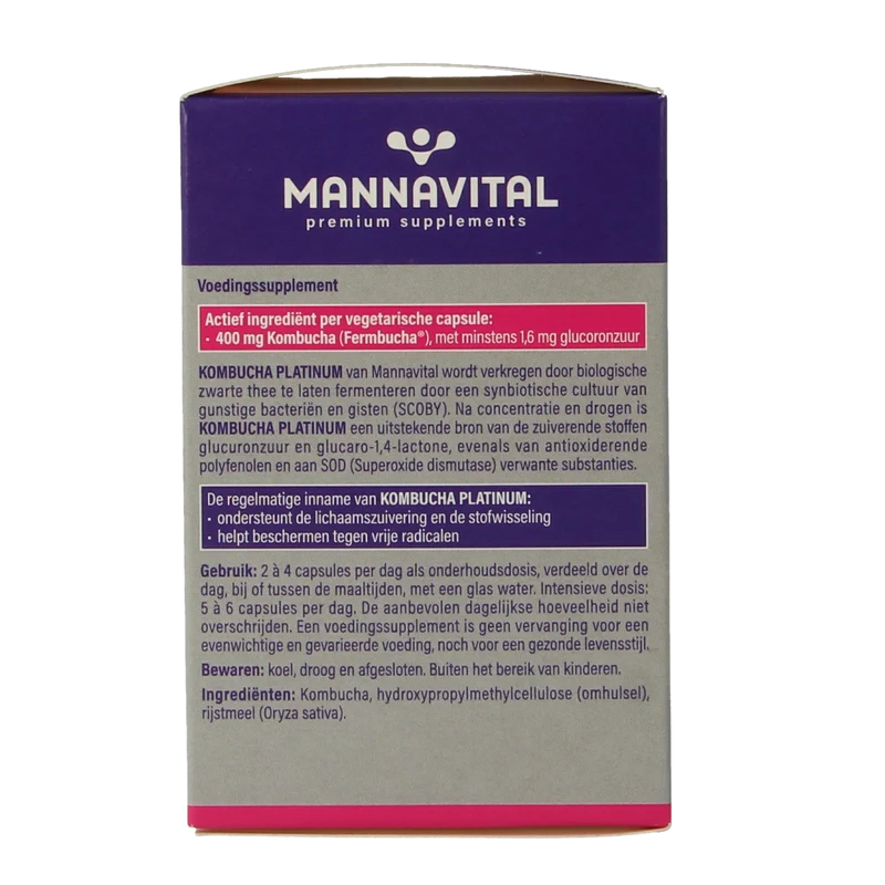 Mannavital Kombucha platinum 60.00 Vegetarische capsules