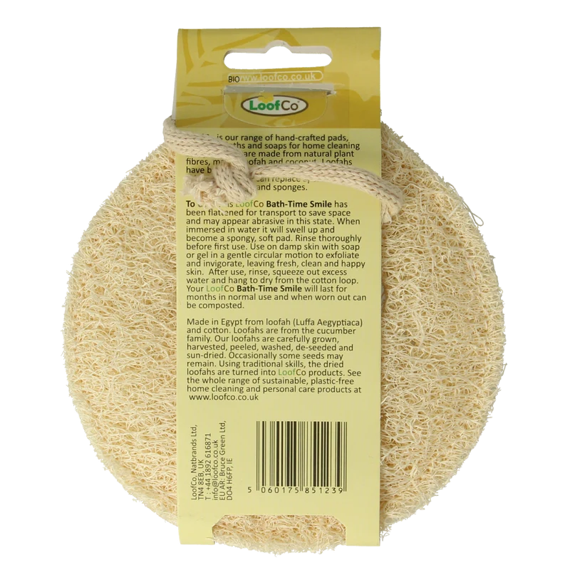 Loofco Douche en bad spons smiley bio 1.00 Stuks