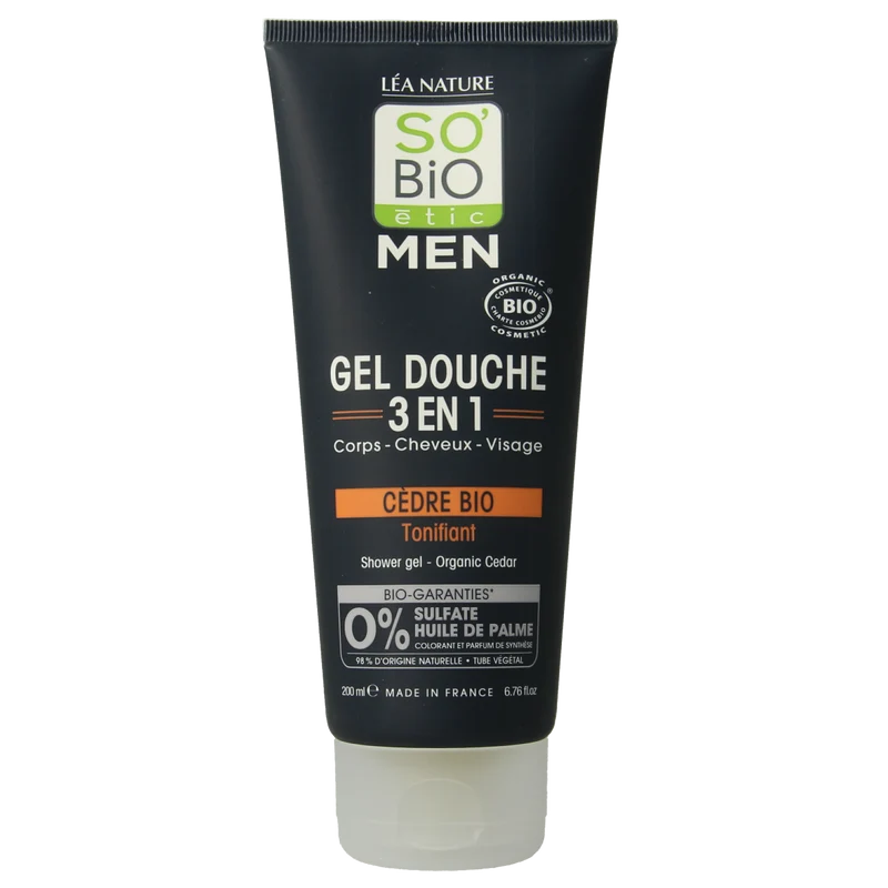 So Bio Etic Showergel for men 3 in 1 cedar 200.00 Milliliter