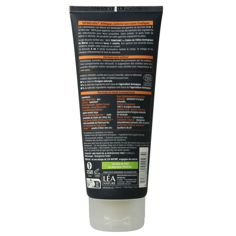 So Bio Etic Showergel for men 3 in 1 cedar 200.00 Milliliter