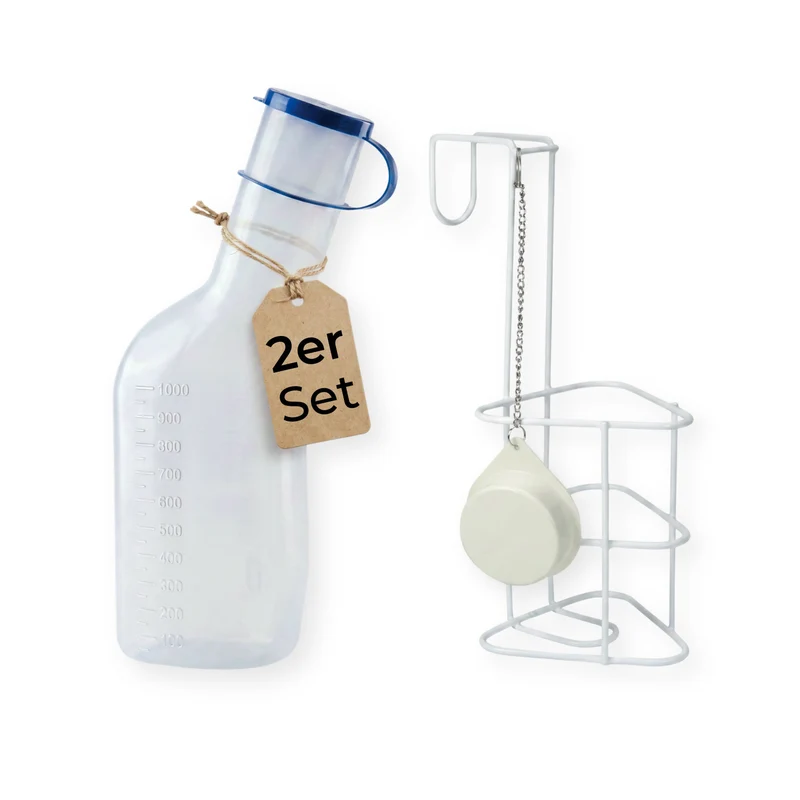 Medi-Inn Urinflasche PP 1000 ml, für Männer, mit Betthalter
