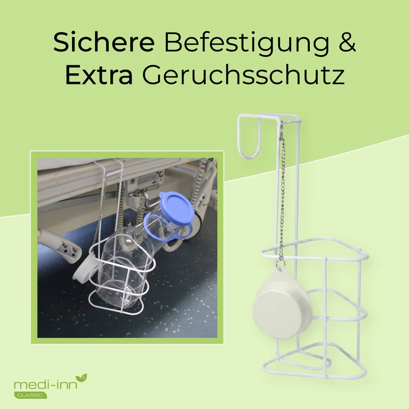 Medi-Inn Urinflasche PC 1000 ml, für Männer, glasklar, mit Betthalter