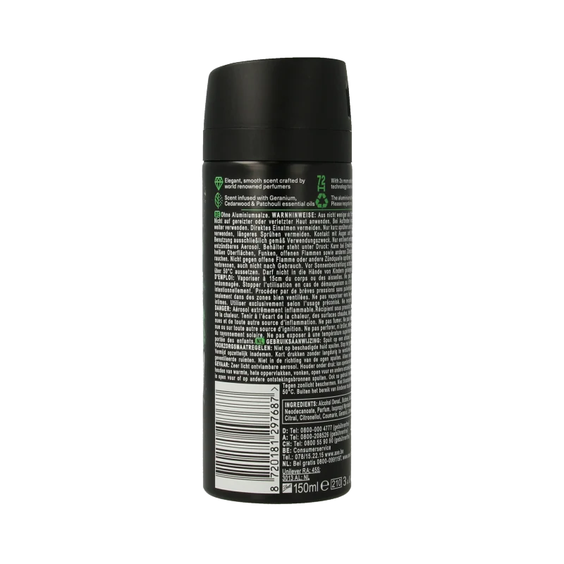 AXE Deodorant bodyspray kenobi green geranium 150 Milliliter