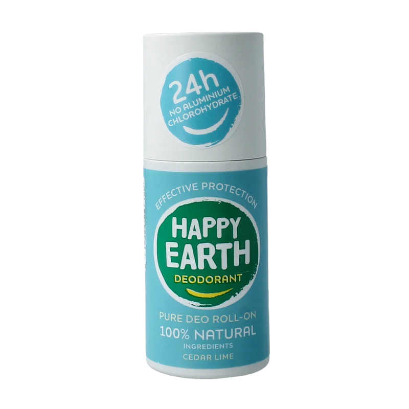 Happy Earth Pure deodorant roll-on cedar lime 75.00 Milliliter