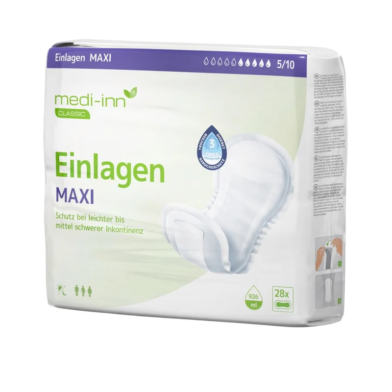 Medi-Inn Inkontinenz-Einlagen MAXI, 5 Tropfen, Unisex-Passform, weiß