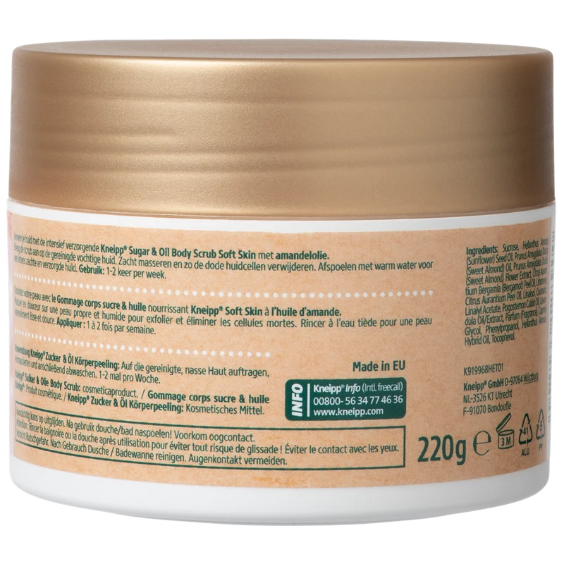 Kneipp Body scrub Sugar en Oil Soft Skin 220.00 Gram