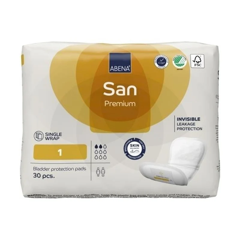 Abena San Premium 1 Inkontinenzeinlagen 200 ml, 30 Stück