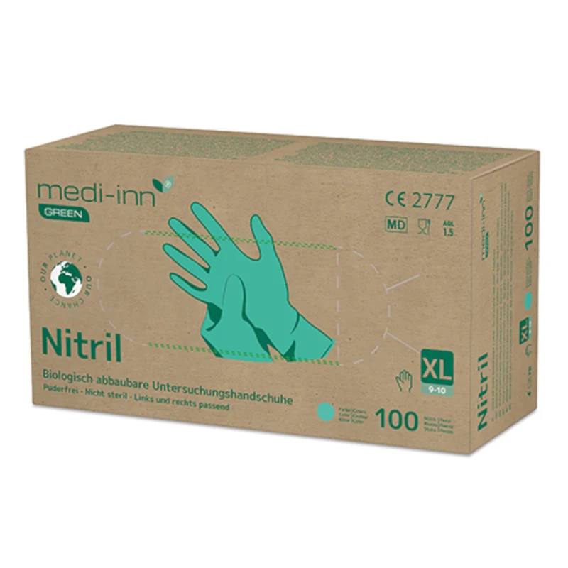 Medi-Inn GREEN Nitril Einmalhandschuhe, grün, biologisch abbaubar