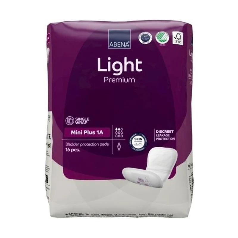 Abena Light Premium Mini Plus 1A Inkontinenzeinlagen, 16 Stück