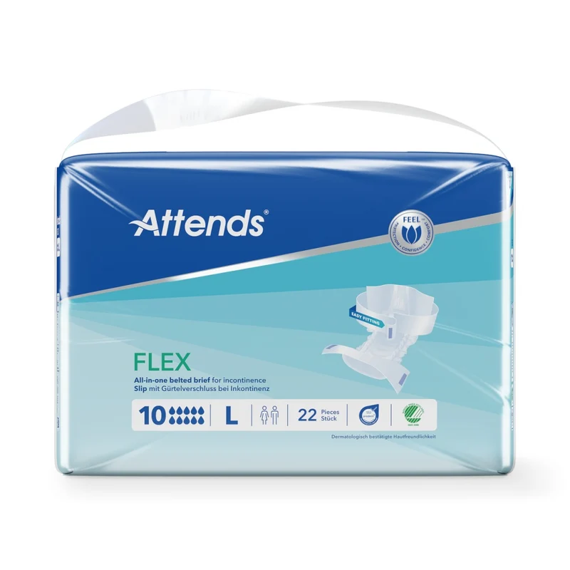 Attends Flex 10 All-in-One-Slips mit Hüftgürtel Gr. L, 22 Stück