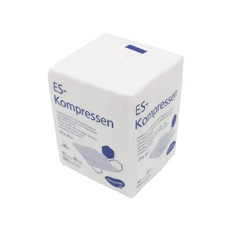Hartmann ES Mullkompressen, unsteril, 10 x 10 cm, 17-fädig, 8-fach