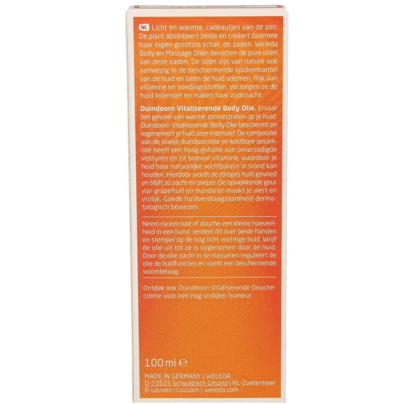 Weleda Duindoorn vitaliserende body olie 100.00 Milliliter