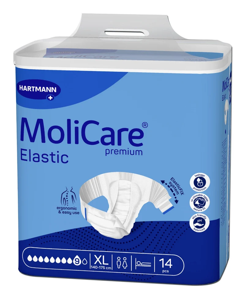 MoliCare Premium Elastic, 9 Tropfen, Gr. XL, 140 - 175 cm Hüftumfang