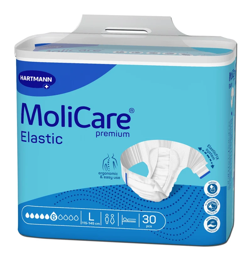 MoliCare Premium Elastic, 6 Tropfen, Gr. L, 115 - 145 cm Hüftumfang