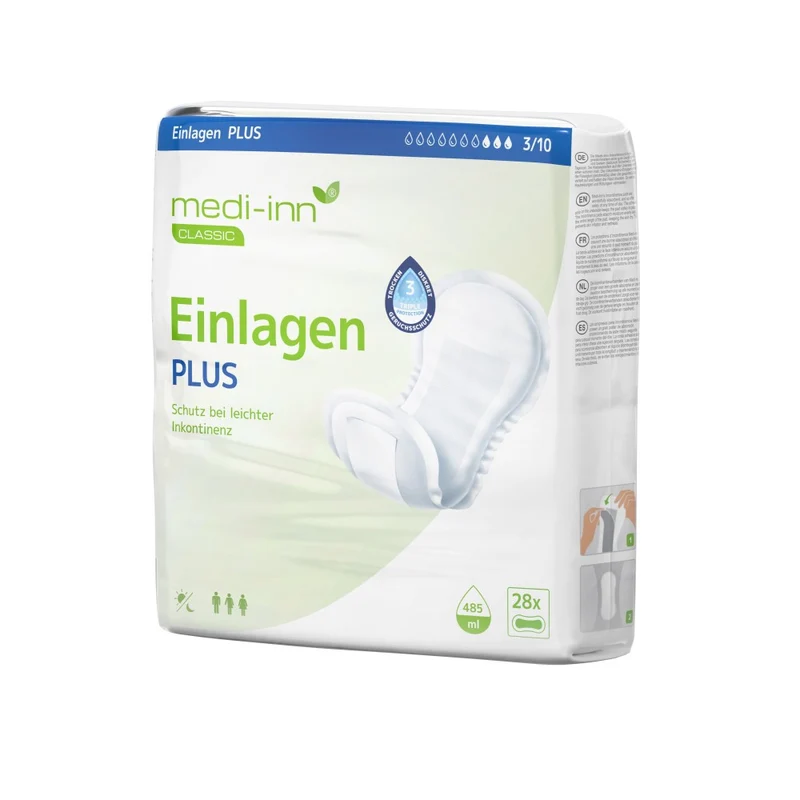Medi-Inn Inkontinenz-Einlagen PLUS, 3 Tropfen, Unisex-Passform, weiß
