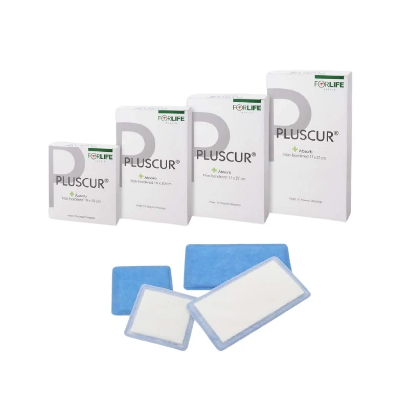 PLUSCUR Absorb Non-bordered, Wundauflage, superabsorbierend, 10 Stück