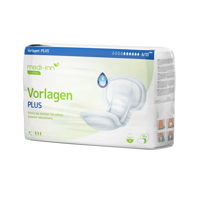 Medi-Inn Inkontinenz-Vorlagen PLUS, 6 Tropfen, Unisex-Passform, weiß