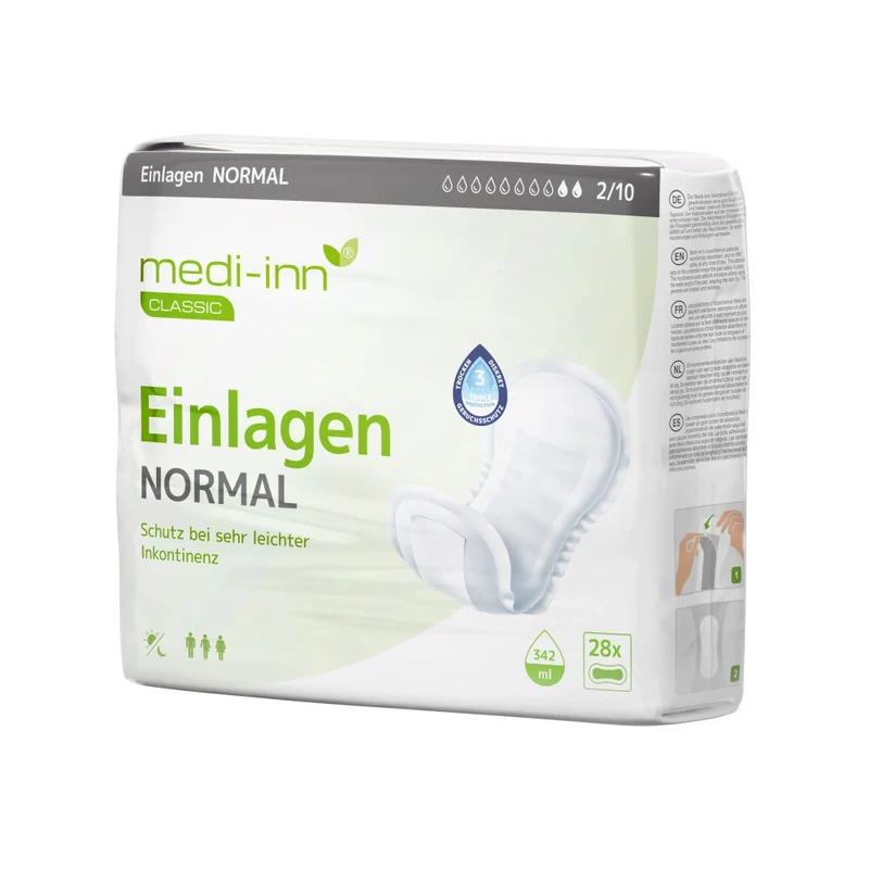 Medi-Inn Inkontinenz-Einlagen NORMAL, 2 Tropfen, Unisex-Passform, weiß