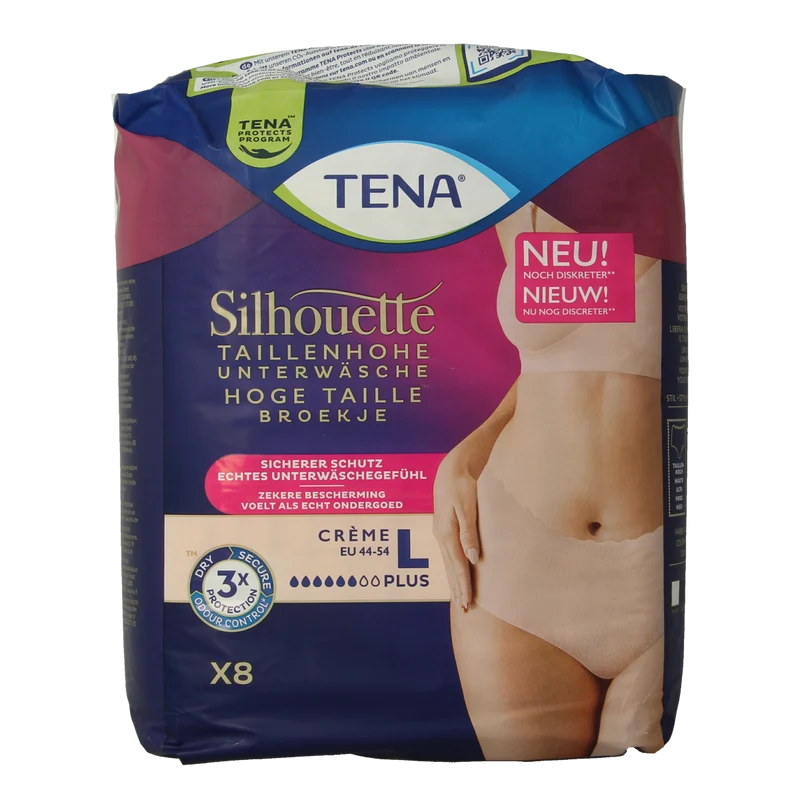 Tena Silhouet plus high waist creme large 8.00 Stuks
