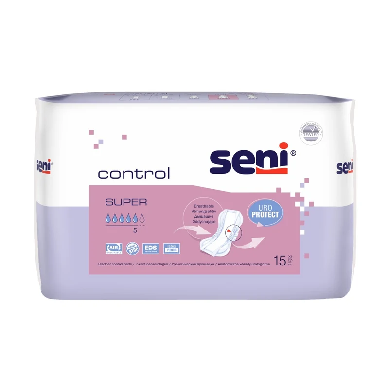 Seni Control Super Inkontinenzeinlagen Unisex, 20 x 37 cm, 780 ml