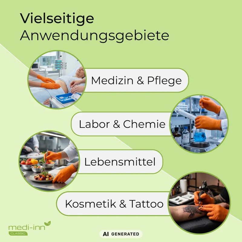 Medi-Inn Nitril Orange Einmalhandschuhe, puderfrei