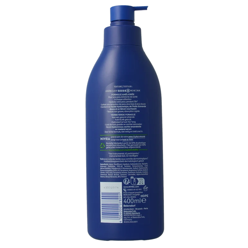Nivea Verzorgende milk met pomp 400.00 Milliliter
