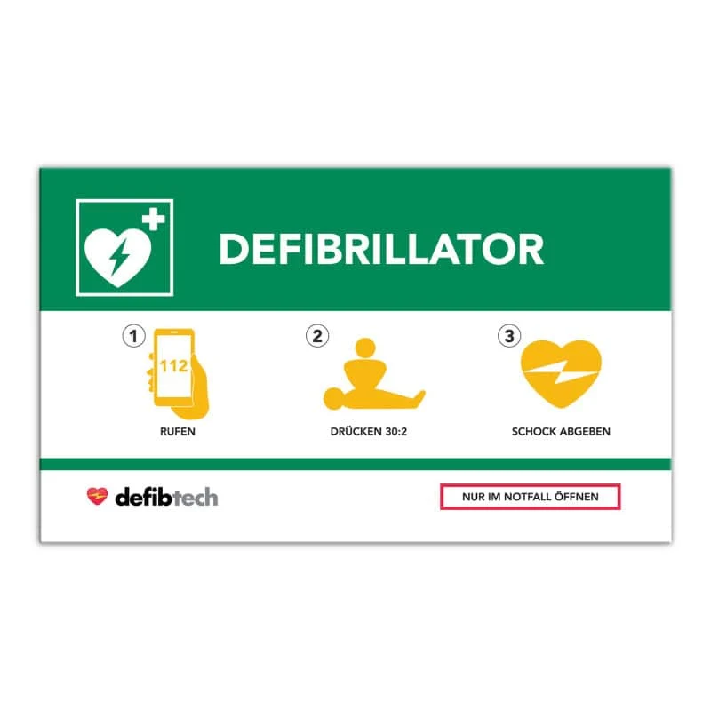 Defibrillator Notfalltafel